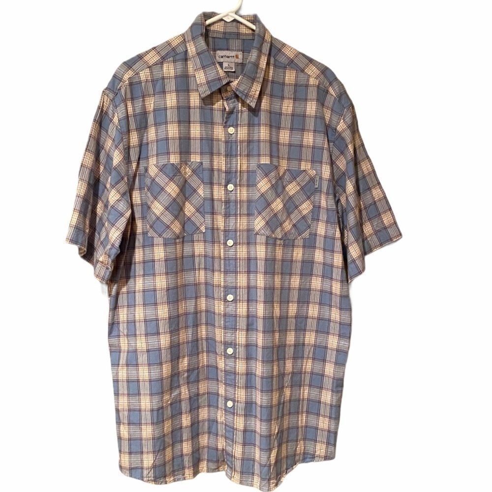 Carhartt Plaid Shortsleeved Men’s Shirt Size Large